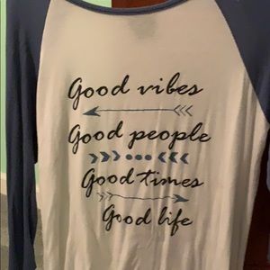 3/4 length sleeve- soft shirt!